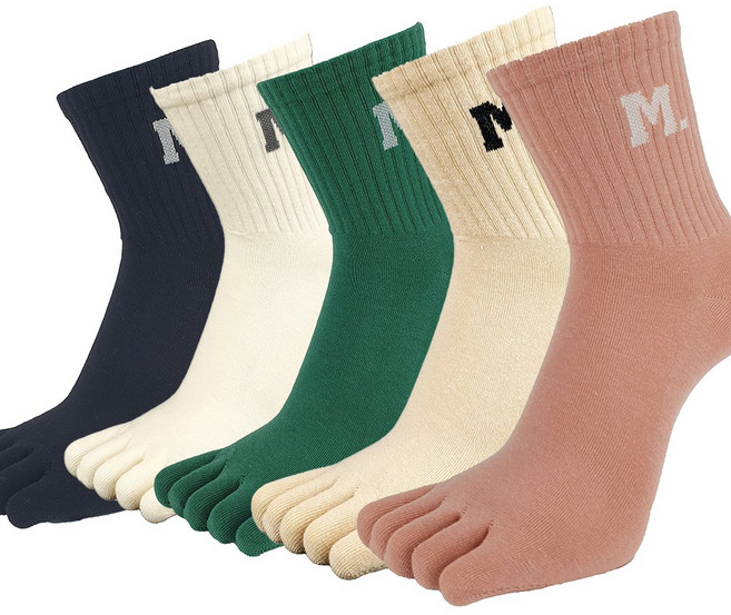 온더레드 여성 발가락양말 중목 순면 5켤레