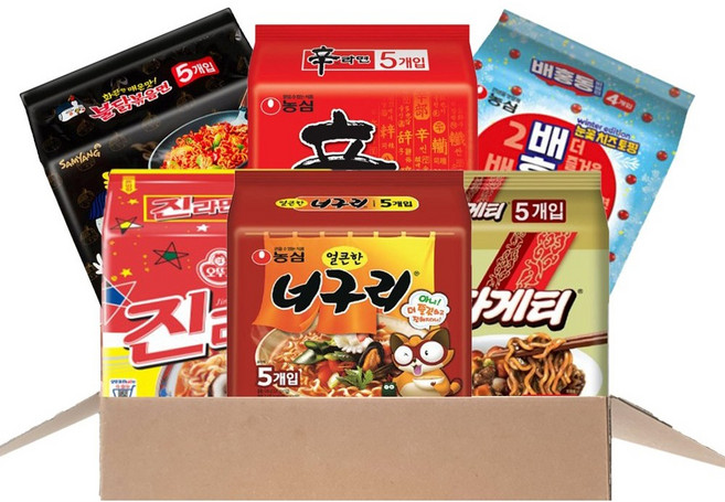 농심 배홍동4개+너구리5개+짜파게티5개+신라면5개+진라면매운맛5개+불닭볶음면5개, 1세트