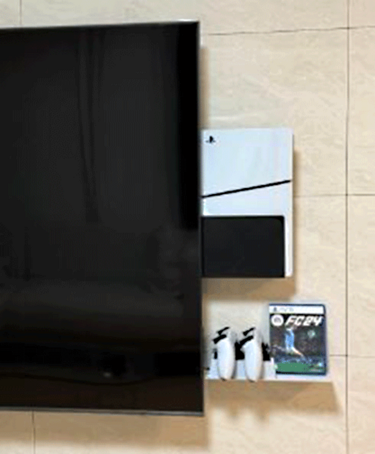 티라미슈 플스5 컨트롤러 거치대 듀얼센스 티엠 무선 컨트로러 벽선반 게임기 조이스틱 거치대 아트월 벽걸이 선반 브라켓, 밀크화이트, 1개, 200