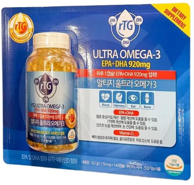 캡텍 알티지 울트라 오메가3 1150mg x 140캡슐 코스트코, 1개, 140정