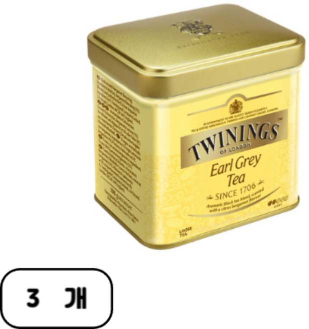트와이닝 얼그레이 홍차, 100g, 1개입, 3개