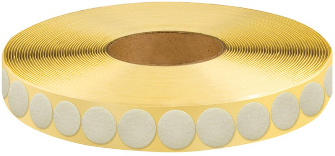 고무나라 원형찍찍이 접착식 테이프 9m 흰색 까슬이 지름 2.0cm, 1개