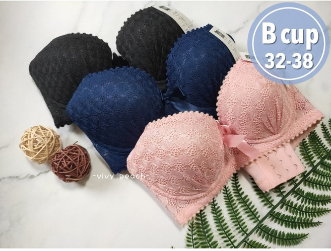 Vivy peach B罩杯 32-38 蕾絲 托高集中內衣 6350