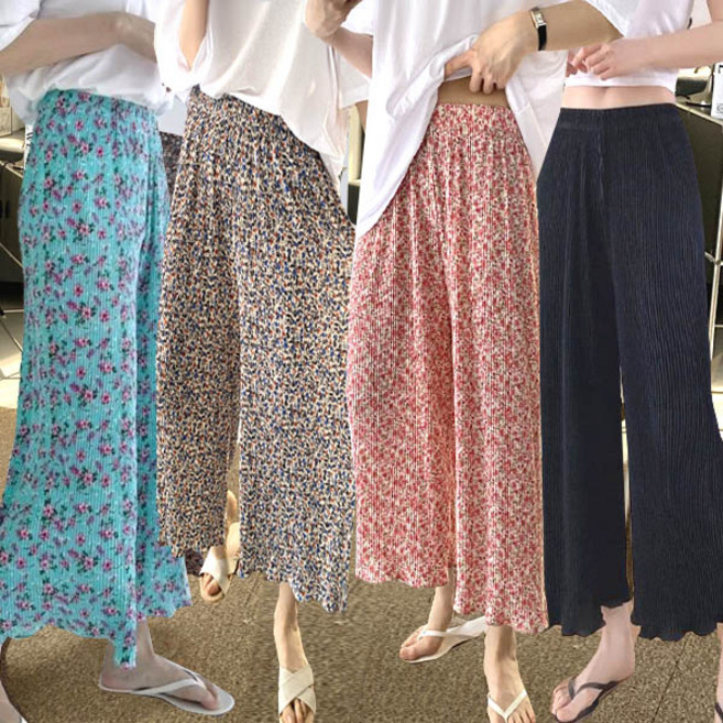 썸머냉감팬츠 냉감바지 아이스바지 냉장고바지 플라워바지 꽃바지 꽃무니바지 와이드팬츠 쿨링바지 쿨바지 잠옷바지 잠옷하의 파자마바지 여름바지 휴가 바캉스 촌캉스 할매 할미 몸빼