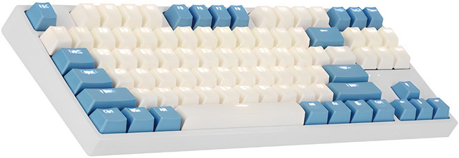 COX 게이트론 LED 게이밍 기계식 유선 텐키리스 키보드, 크림 블루, (정품)Ck87/cox게이트론l, 황축