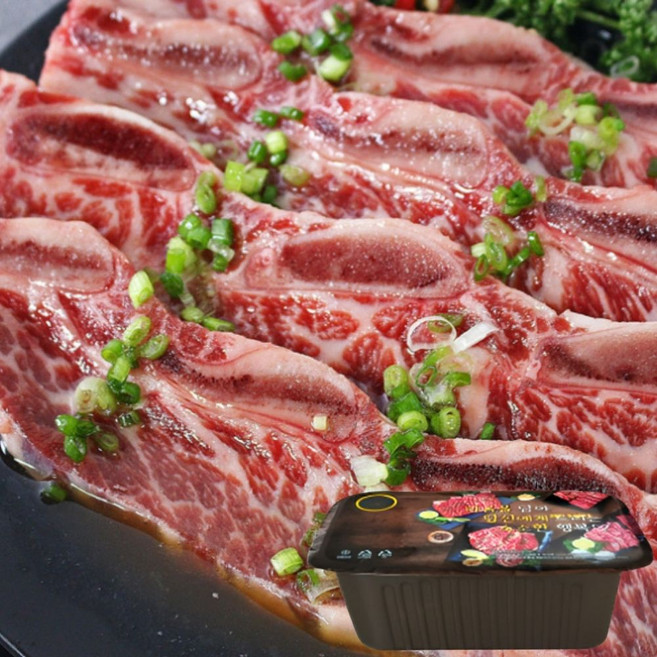 양념 LA갈비 2인 4인 손질 꽃갈비살 소갈비 국내산 과일양념 명절선물세트 부모님선물, 1kg, 1개