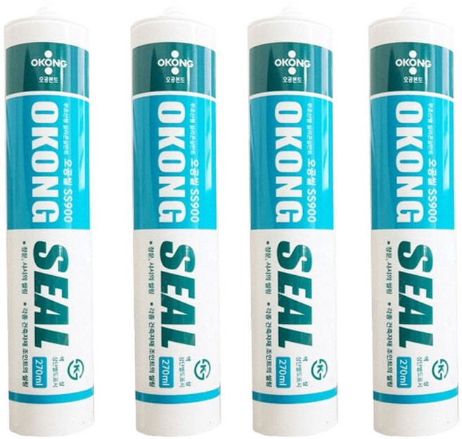 오공 다용도 무초산 실리콘 SS900 + 노줄, 4세트, 회색