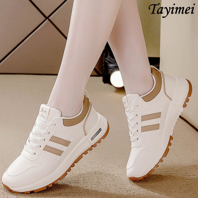 봄 시즌 진피 가죽 운동화 여성용 보온성 편안한 통기성 가벼운 캐주얼 운동화