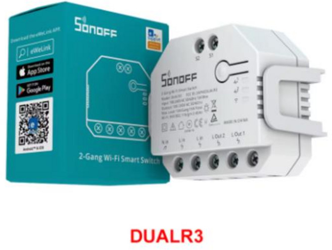 Sonoff 듀얼 R3 릴레이 전력 측정 기능 eWelink Alexa를 통한 롤러 셔터 전기 모터 커튼 스마트 DIY 미니, 01 DualR3 2PC