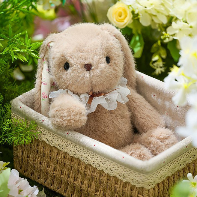 香草慕斯兔子毛絨玩具娃娃, 1個, 芙雪系列-棕色9號【高約23cm】