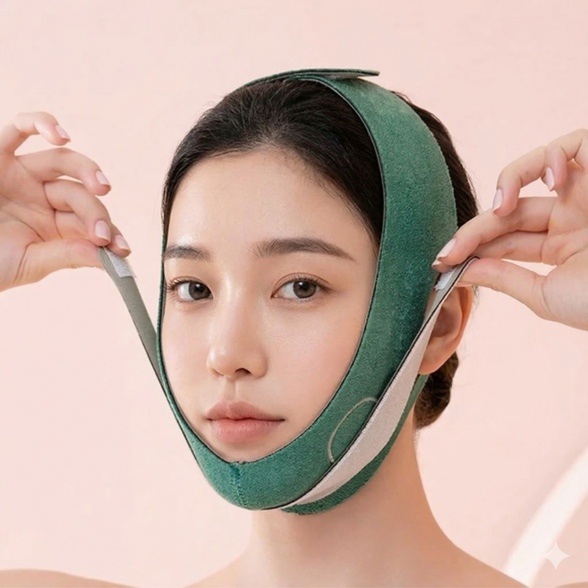 라노핏 리프팅 마스크밴드 브이라인 볼살 각진턱, 1개, 그린