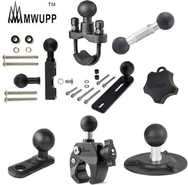 [샤크라]오토바이 mwupp 램마운트호환 거치볼 DIY 부속 부품 파츠 액션캠 핸드폰거치대 용품, 1개, 2구 멀티볼