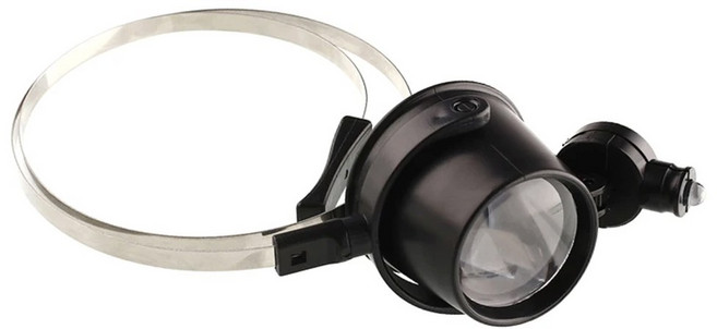 휴대용 15X 루페 보석상 착용 밴드 아이 시계 LED 수리 돋보기 유리 손쉬운, 한개옵션0