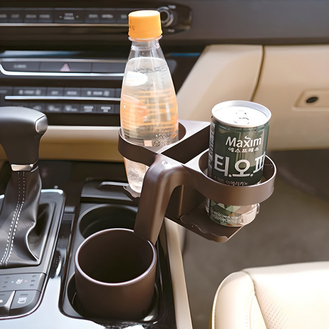 레이븐 차량용 4in1 멀티 컵홀더 트레이, 레이븐 컵홀더 브라운, 1개