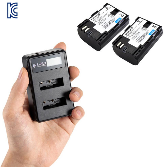 상세설명참조 캐논 LP-E6 호환배터리 충전기 EOS 5D Mark3, LCD충전기1개 호환배터리2개 세트