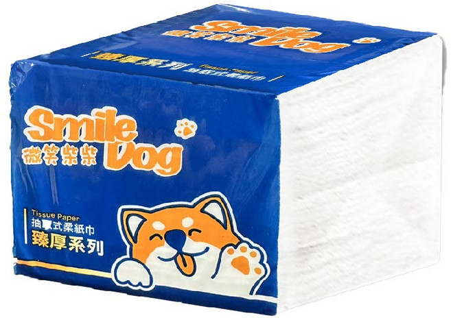 微笑柴柴 方形抽取式棉柔巾/餐巾紙, 1個, 30個裝