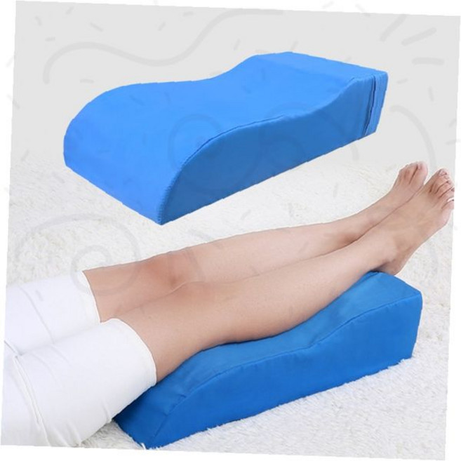 다리받침대 무릎쿠션 종아리베개 발목지지 하체순환 침대용 메모리폼 삼각형 경사형 받침쿠션, 블루