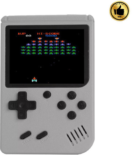 포켓 레트로 게임기 휴대용 미니게임기 500종 고화질 고전게임 추억의게임 미니 게임콘솔 TV연결 오락기 어린시절 추억, 회색