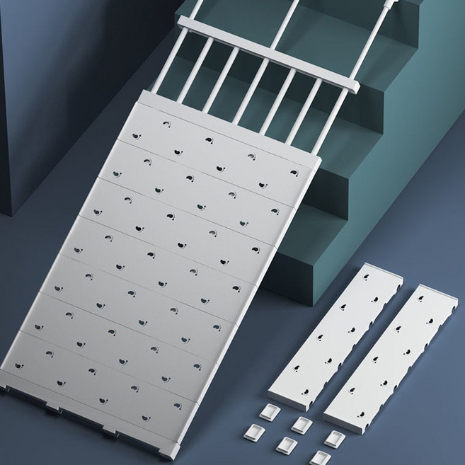길이조절 압축선반 강력 스프링 다용도 압축선반 주방선반, 1개, 화이트 35cm L [48~75cm]