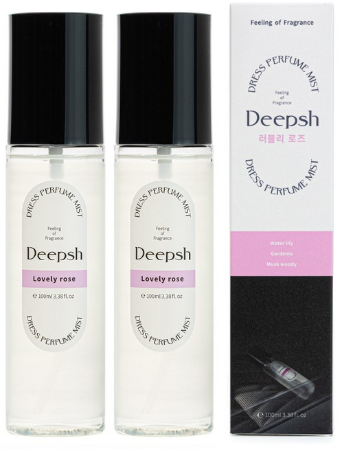 딥쉬 니치 퍼퓸 섬유향수, 러블리로즈, 100ml, 2개