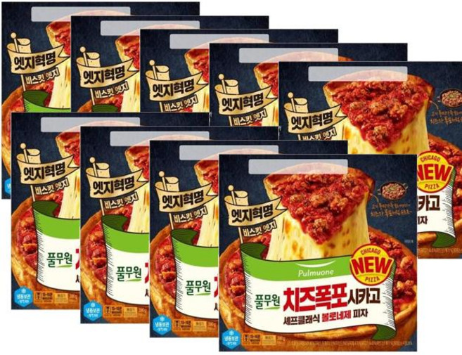 풀무원 치즈폭포시카고 셰프클래식 볼로네제피자, 390g, 9개