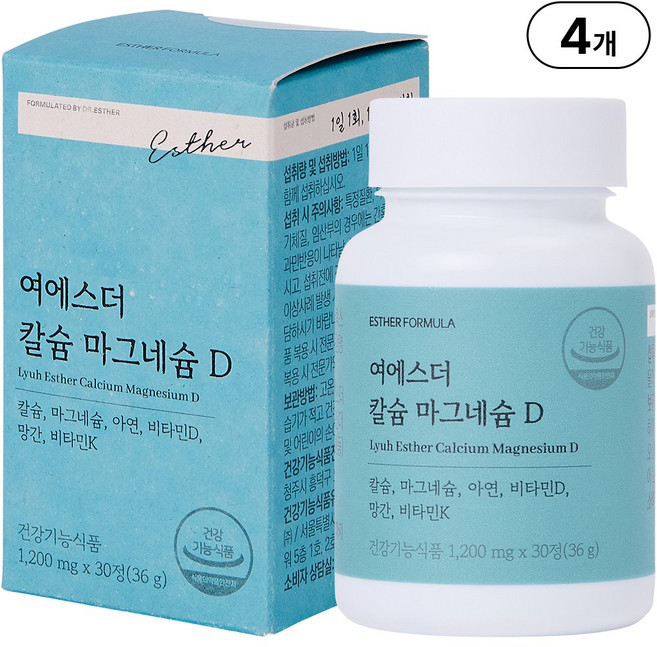 여에스더 칼슘 마그네슘 D l 뼈 건강 필수영양소 l 국민영양 프로젝트, 4개, 30정