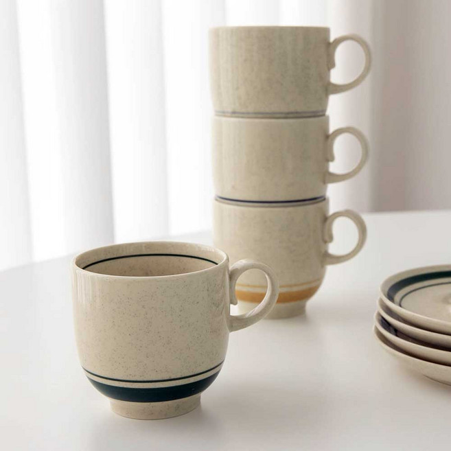 카네수즈 노블 홈카페 플레이팅 브런치 디저트 접시, 1세트, 딥블루