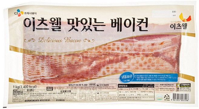 CJ 이츠웰 맛있는 베이컨, 1kg, 1개