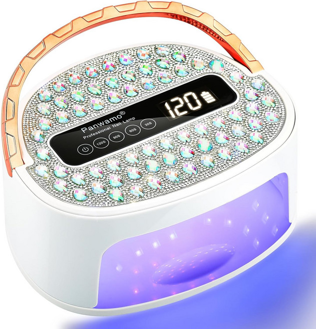 UV LED 네일 램프 젤 폴리쉬용 충전식 무선 드라이어 45개의 구슬과 손잡이가 있는 라이트 살롱 및 가정용 4 타이머가 설정된 전문가용 퀵 드라이 큐어링, 1개