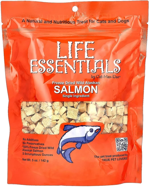 Cat-Man-Doo Life Essentials 냉동 건조 자연산 알래스카 연어 반려묘 및 반려견용 142g(5oz) Cat-Man-Doo (캣만두), Cat-Man-Doo, Life Essentials, - 쿠팡