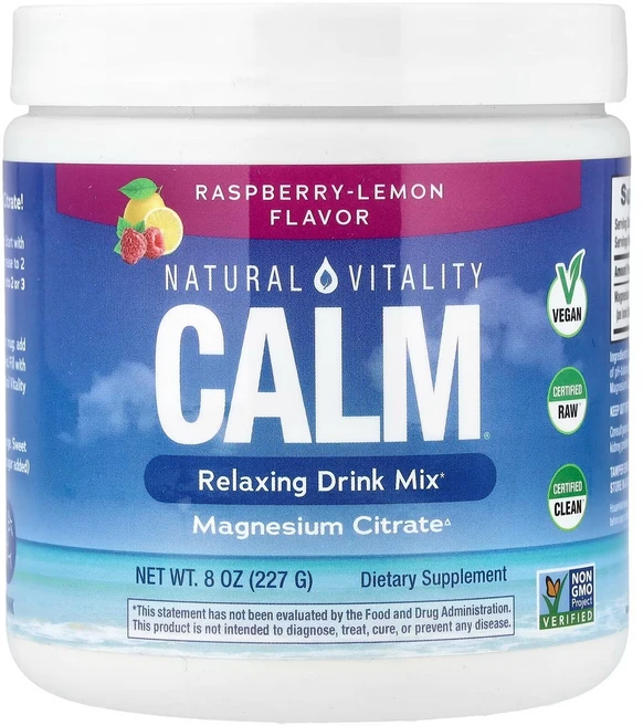 Natural Vitality 캄 디 안티스트레스 드링크 믹스 라즈베리 레몬 226g 8oz, 1개 - 쿠팡