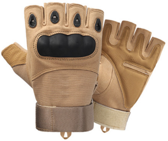 GSTUFF 밀리터리 하드쉘 오토바이 반장갑, 샌드