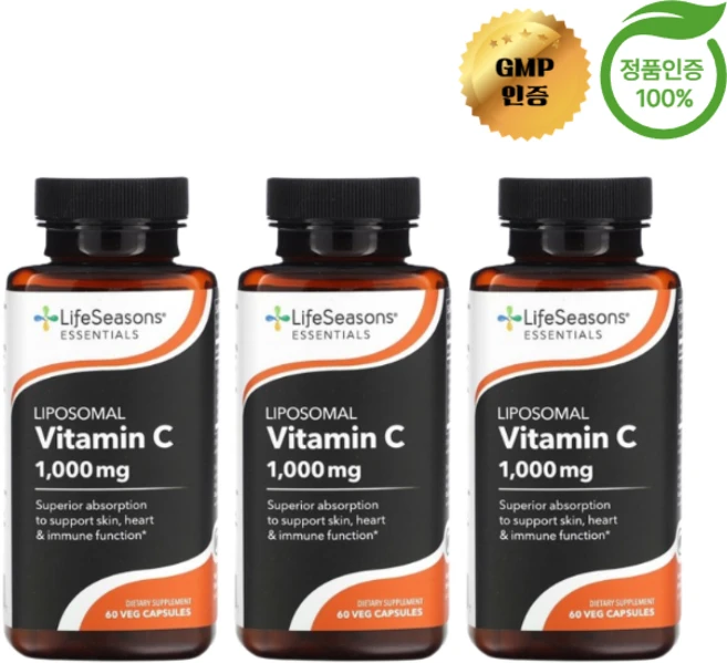 라이프시즌스 3개X 리포소말 비타민C 1000mg 베지 캡슐 60정, 3개 - 쿠팡