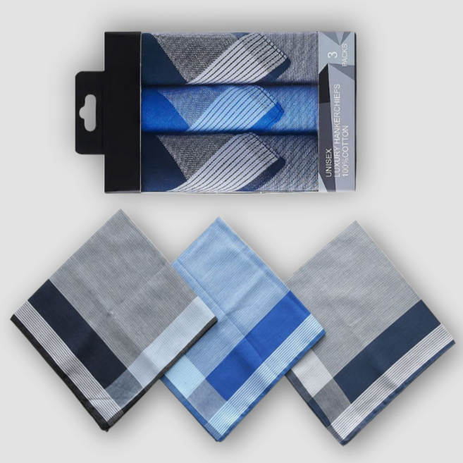남자손수건 순면 체크무늬 남성 3종세트