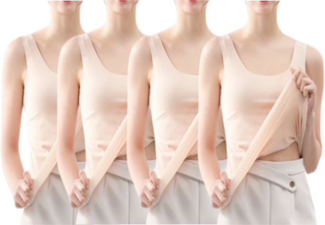 사라포유 여성나시 4매세트 런닝 여성 베이직 심리스 이너 무봉제