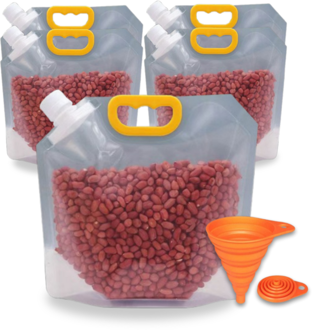 컬러플트립 쌀벌레방지 잡곡 곡물 쌀 보관 식품 밀폐 용기 팩 통, 2.5L, 5개