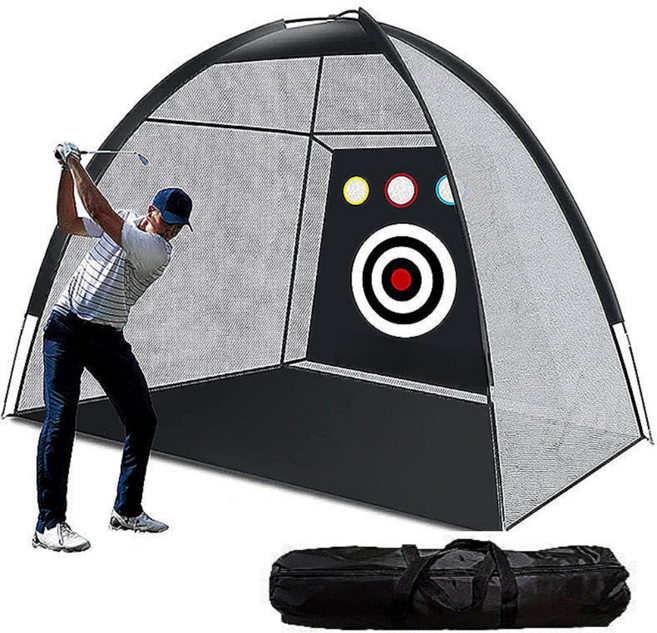 폴대 1+1 배가배가 골프 그물망 입문자 연습용 개인 골프 가정용 연습장 네트 스윙 안전망 연습기 구성품 세트, 단품, 3M 치핑 블랙