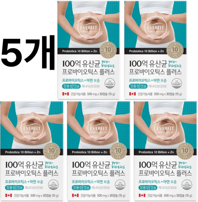 내츄럴플러스 에버핏 100억 유산균 프로바이오틱스 플러스 30캡슐, 30정
