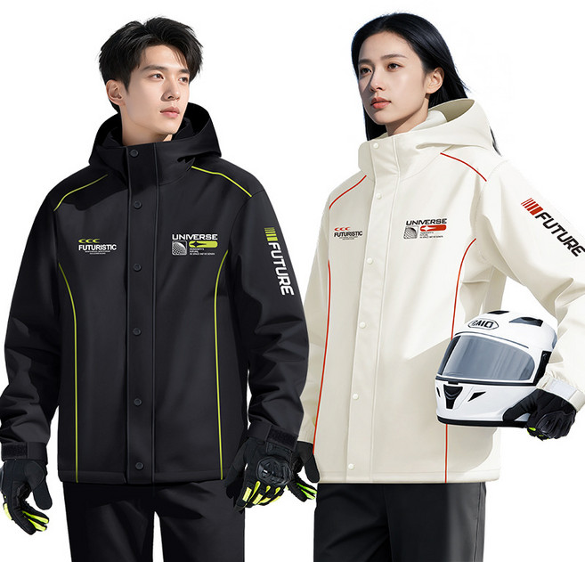 오토바이우비 라이딩 우비 상하의 세트 바이크우비, 블랙