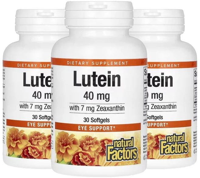 네추럴팩터스 루테인 40mg 위드 7mg 지아잔틴 30 소프트젤 3개 메리골드 제아잔틴, 30정 - 쿠팡