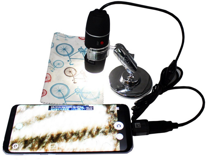 1000배율 USB현미경 스마트폰연결 전자현미경 디지털 두피 실체, 1000x현미경+C타입OTG