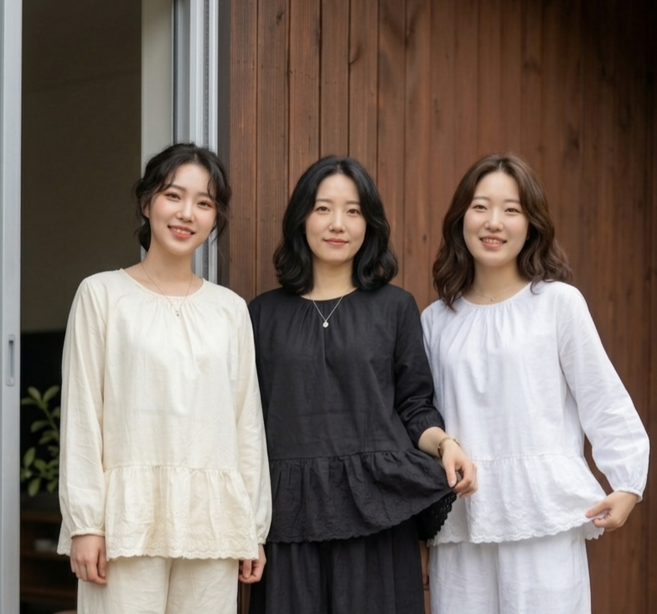 대신승복 속블라우스 면티 레이스면티 여자개량한복 조끼속에 입는옷 절에갈때 입는옷 절복 승복 여름옷