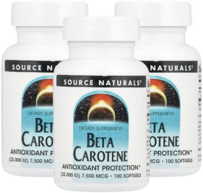 소스내추럴스 베타카로틴 카로티노이드 7500mcg 100소프트젤 3개 비타민A Carotene, 100정 - 쿠팡