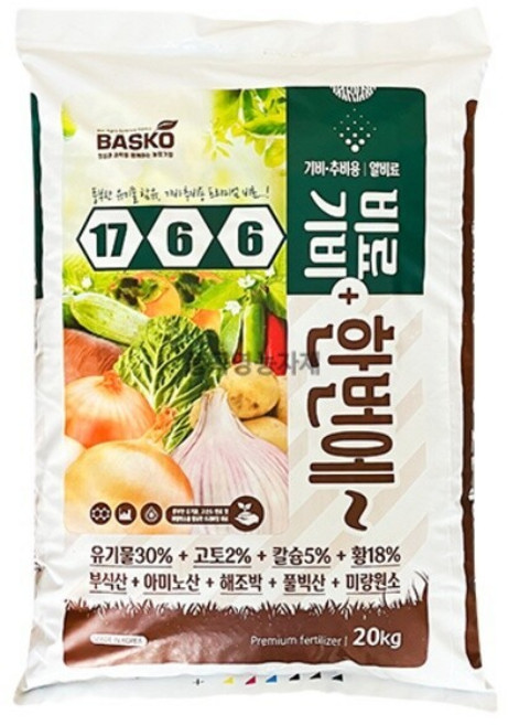 테온셀 기비 추비 한번에 20kg 17-6-6 알비료 유기물함유 고토 칼슘 미량요소 아미노산 해조박 뿌리발육 화아분화, 1개