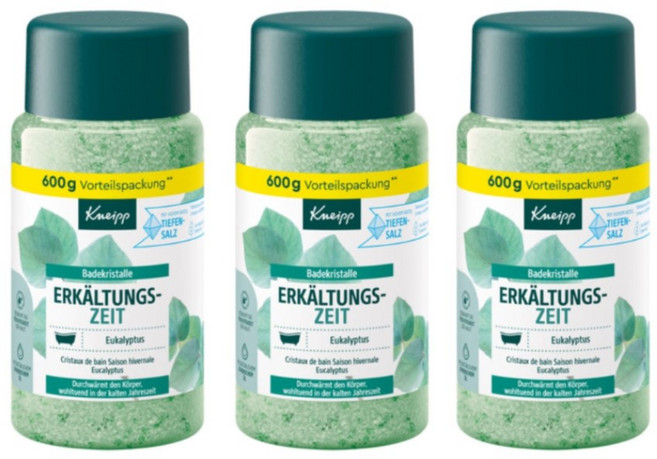 Kneipp 크나이프 샌달 우드 크리스탈 솔트 600g, 3개