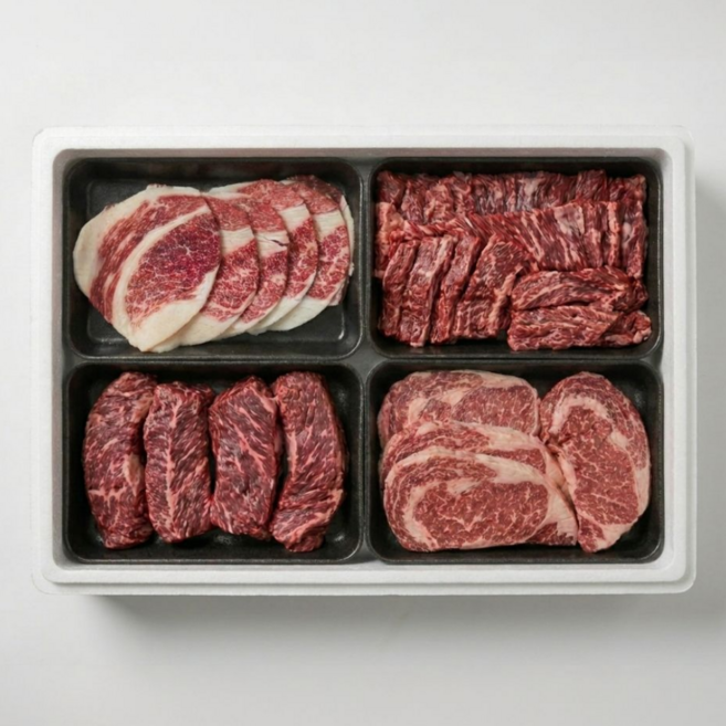 레드이츠 소고기 구이용 모듬세트 등심+우삼겹+부채살+안창살+토시살, 1세트, 1.2kg