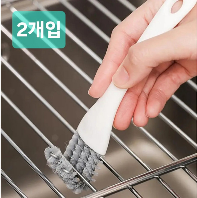 램프의지니 다용도 캠핑 그릴오븐 청소솔, 2개, 화이트