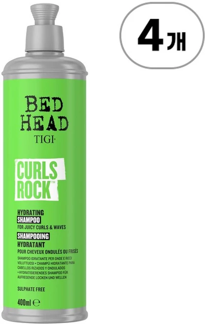 베드헤드 바이 티지아이 컬스 락 하이드레이팅 샴푸 Bed Head by TIGI Curls Rock Hydrating Shampoo 400ml, 4개 - 쿠팡