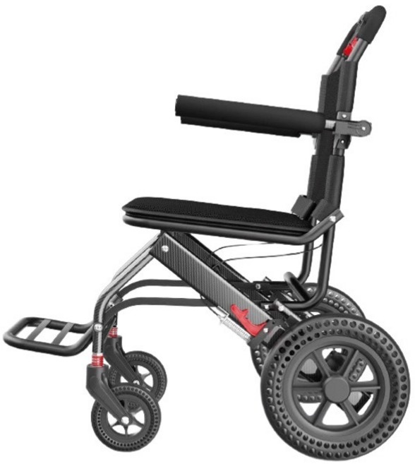 접이식 경량 실버카 알루미늄 소형 디자인 휴대용 이동 보조용 의자, 1개, F_8인치 벌집바퀴+탄소 전사 프레임