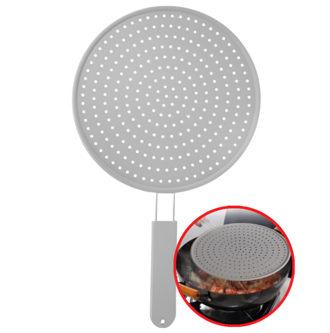 맥시브이 실리콘 후라이팬 덮개 기름방지망 뚜껑, 1개, 30.2cm